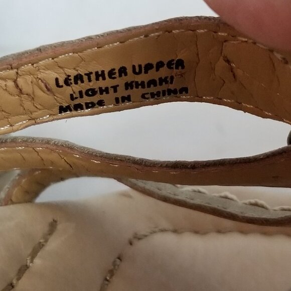 EARTH Slip-On Rhinestone and Stud Strappy Low Heel Sandals Khaki Size 7 ~ 4354 - Picture 11 of 12